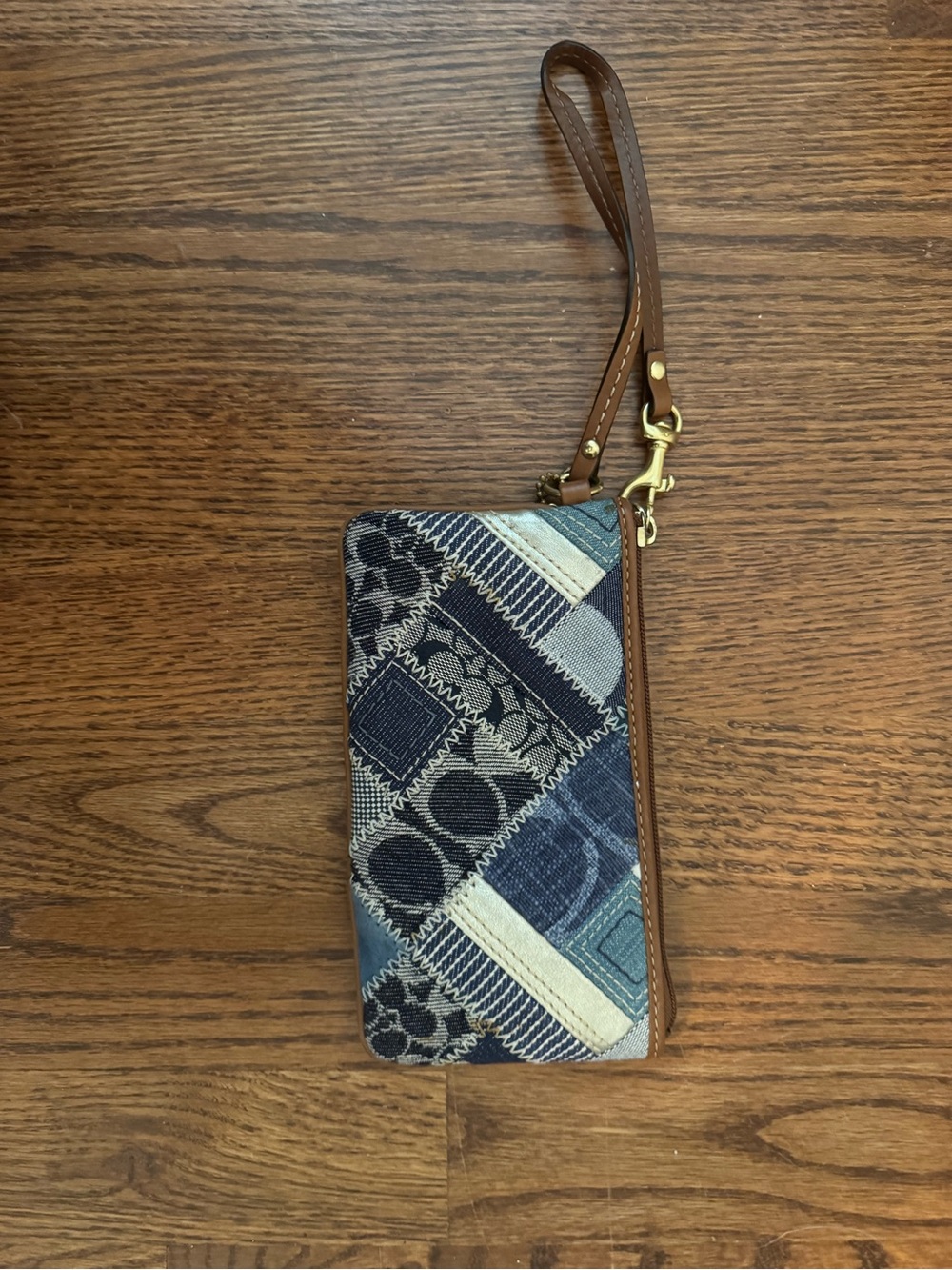 Coach Denim Patchwork Wristlet - Picture 5 of 5